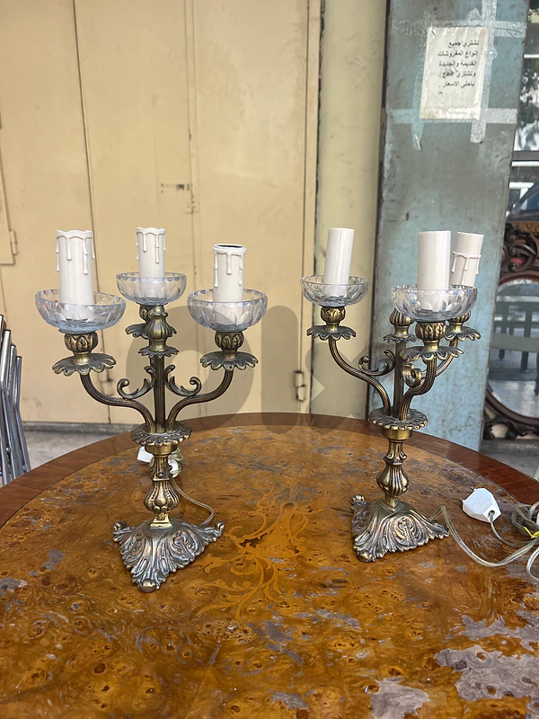 Frensh pair lampadaire bronze لمبادير عدد ٢ برونز فرنسي انارة روعة