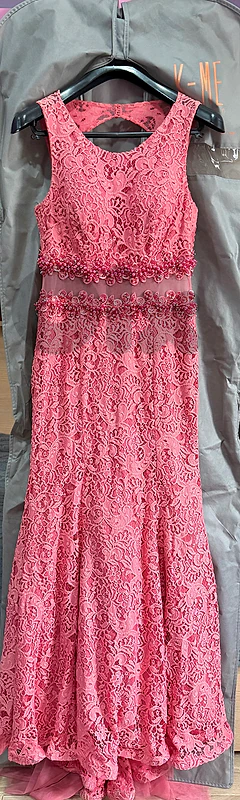 Evening long pink dress
