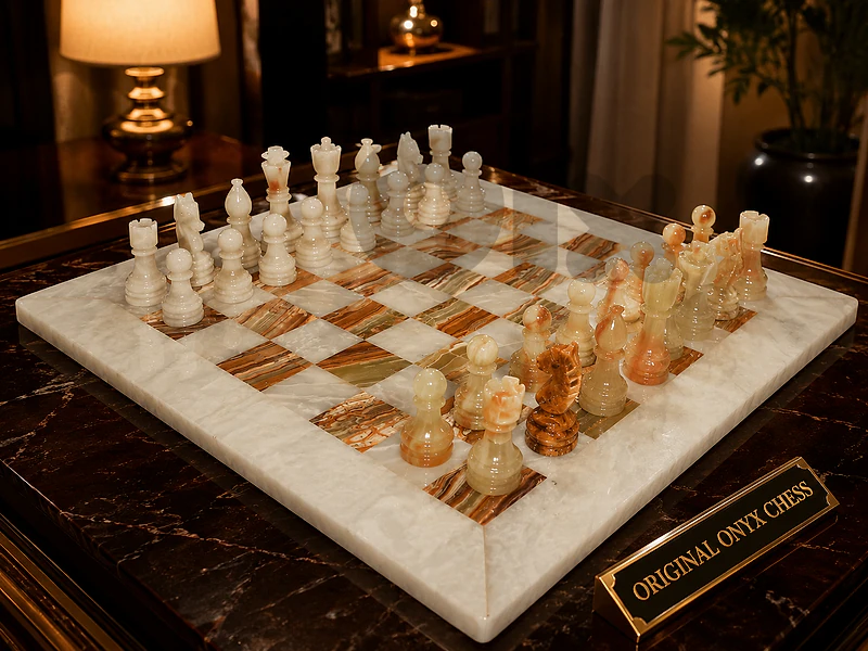 Original Natural Onyx Chess 40×40 cm