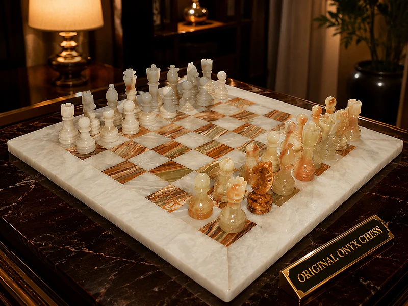 Natural Original Onyx Chess 40×40cm