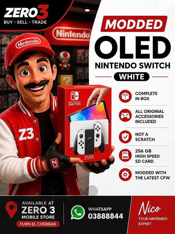 Modded Nintendo Switch OLED (معدّلة) / 256 GB