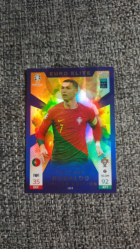 cristiano ronaldo card limited edition euro elite football cards