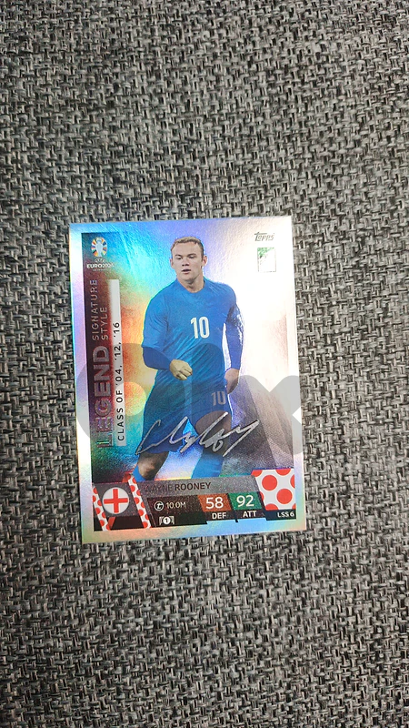 wayne rooney signature style football card
