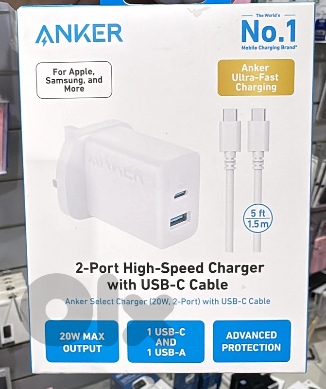Anker select charger 20w 2-port with usb-c cable B2348k21