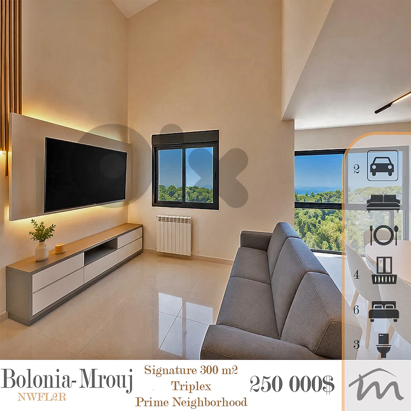 Bolonia-Mrouj | Signature 300m² Triplex | Unique Catch | Class A Area Bolonia-Mrouj | Signature 300m² Triplex | Unique Catch | Class A Area