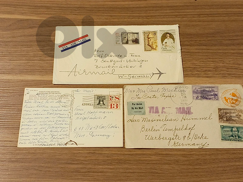 3 usa airmail letters  3 رسائل بريد جوي الولايات المتحدة الأمريكية