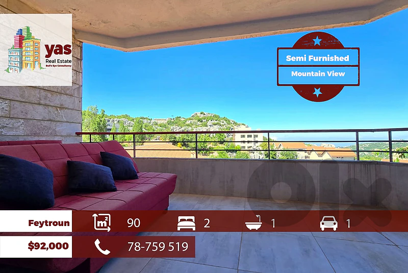 Feytroun/ Irani Project 90m2 | Semi Furnished | Mountain view | DA
