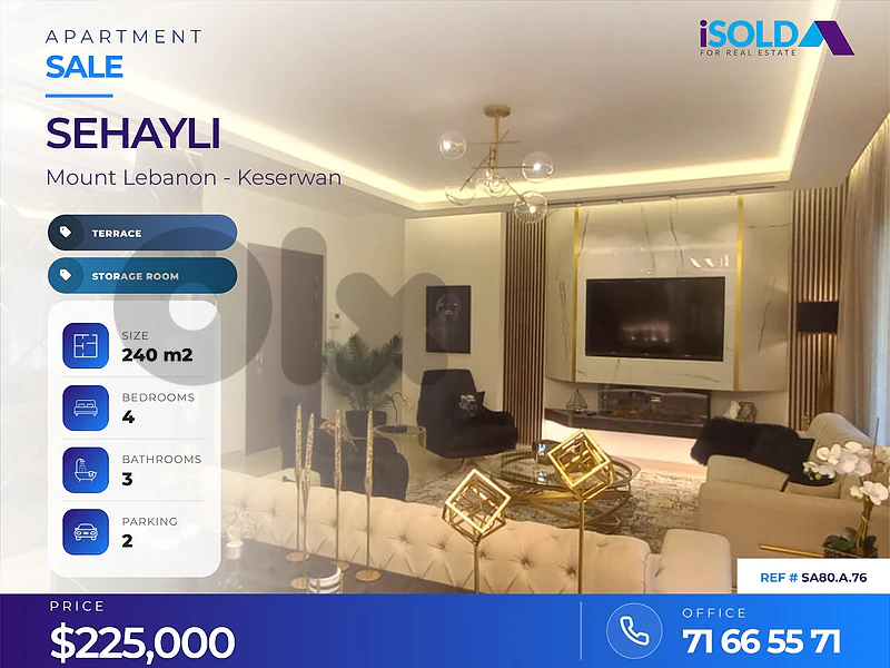 4 bedrooms Duplex+Terrace for sale in Sehayleh - شقة للبيع في سهيلة