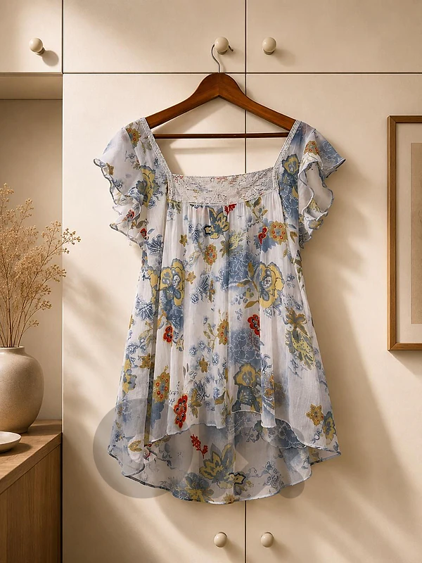 breezy romantic floral shirt