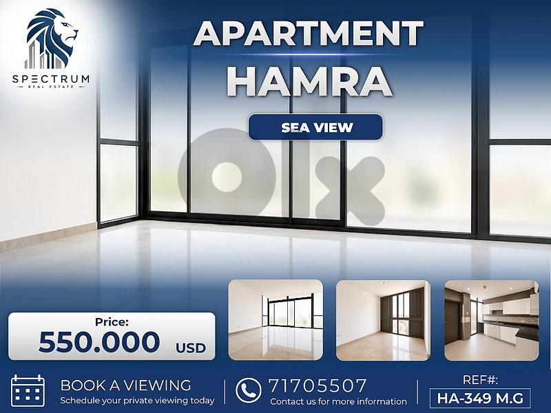 NEW BUILDING IN HAMRA PRIME | SEA VIEW | 3 MASTER BEDS | HA-349 M.G