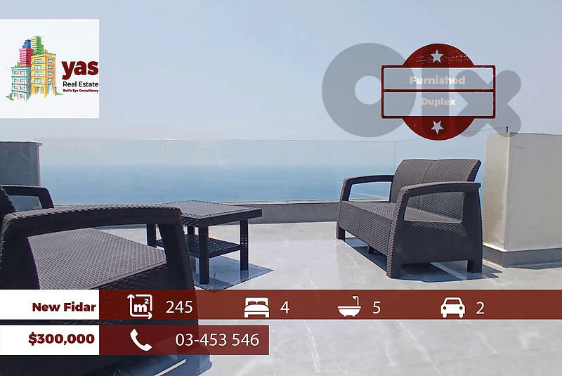 New Fidar 245m2 | Duplex | Terrace | Furnished | Brand New | ABA |