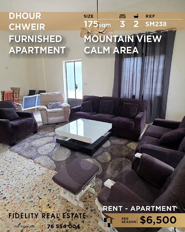 Apartment for rent in Dhour Choueir SM238 شقة  للإيجار في ضهور شوير