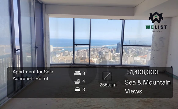 256sqm Apartment for sale in Achrafieh, Beirut