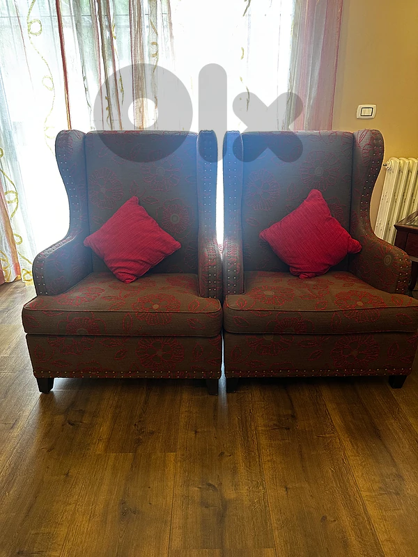 European Classical Wing Chairs (Royal)  (x2) الكرسي الملكي الأوروبي