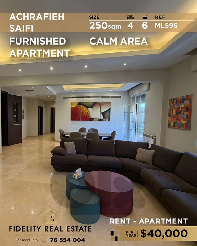 Apartment for rent in Saifi ML595 شقة للإيجار في صيفي