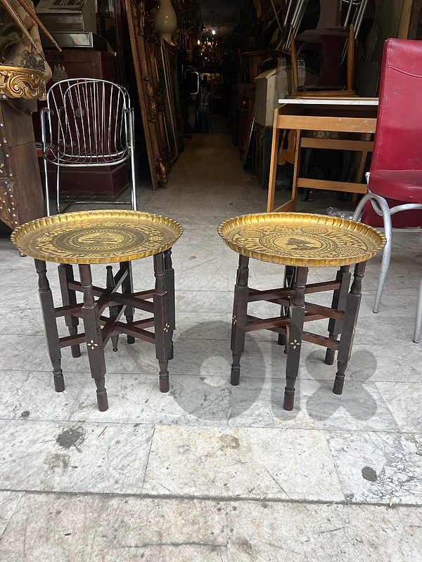 Pair stand table arabes طاولة ستاند عدد ٢ ولا اروع اربسك شرقي وجه صدر