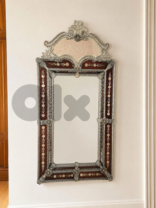 Antique Venetian Murano glass miroir 140cmx70cm مراي مورانو ايطالية