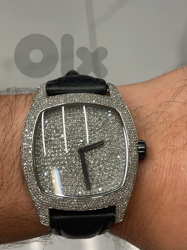 diamond watch full diamond omega seamater movement