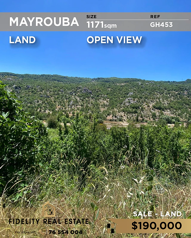 Land for sale in Mayrouba GH453 أرض للبيع في ميروبا