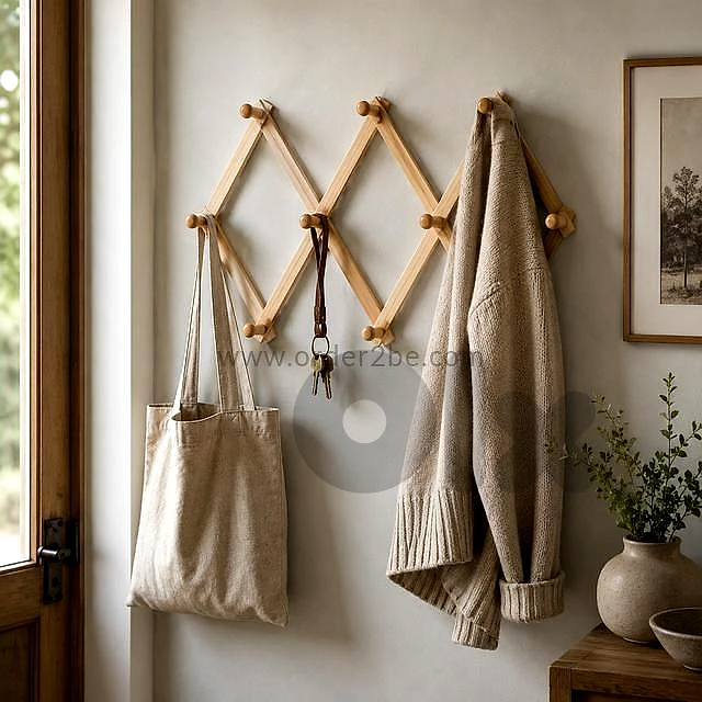 Expandable Wooden Accordion Wall Rack