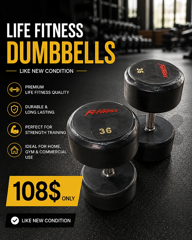 Dambels life fitness like new 108$