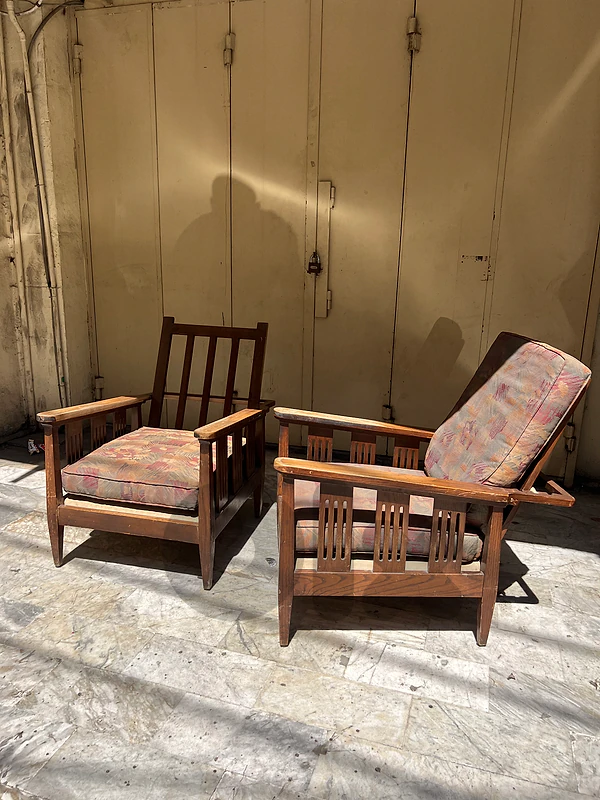 Antique 2 chaise maurice كرسي شازموريس عدد ٢ انتيك ضهر متحرّك انتيك