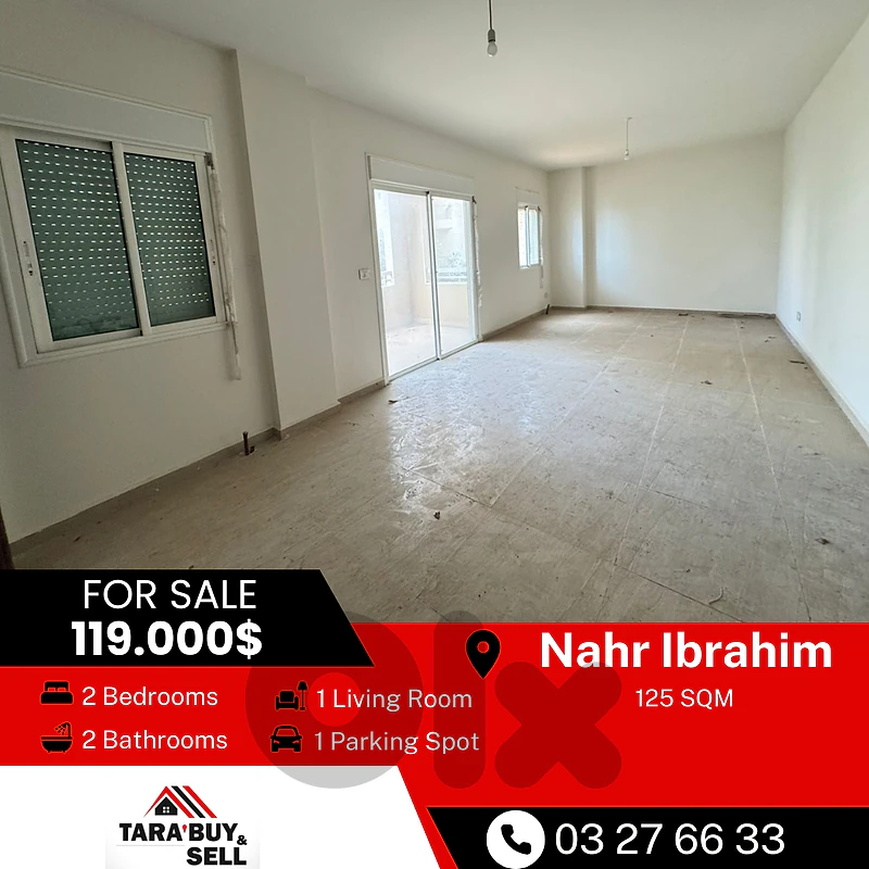 Apartment1 125m for sale in Nahr ibrahimشقة 125م للبيع في نهر ابراهيم