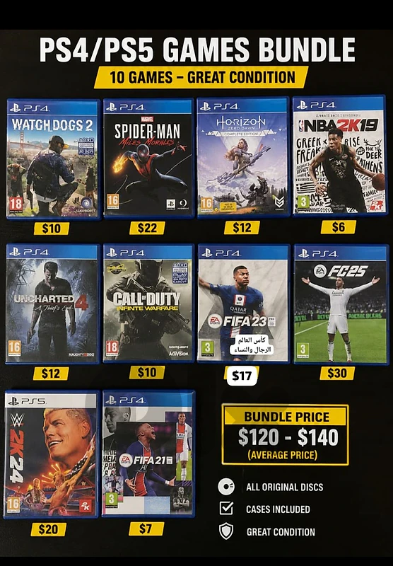 ps4 - 5 games for sale