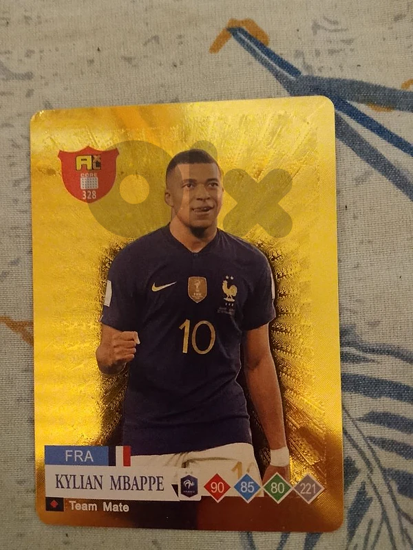Kylian Mbappe football golden card.