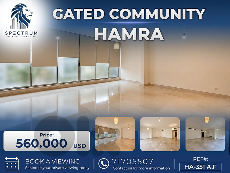 GATED COMMUNITY IN HAMRA PRIME | 170SQ | 3 BEDROOMS | HA-351 A.F