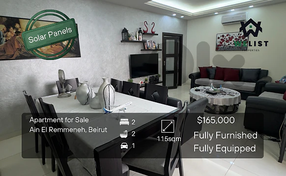 Apartment for sale in Ain El Remmeneh شقة للبيع في منطقة عين الرمانة