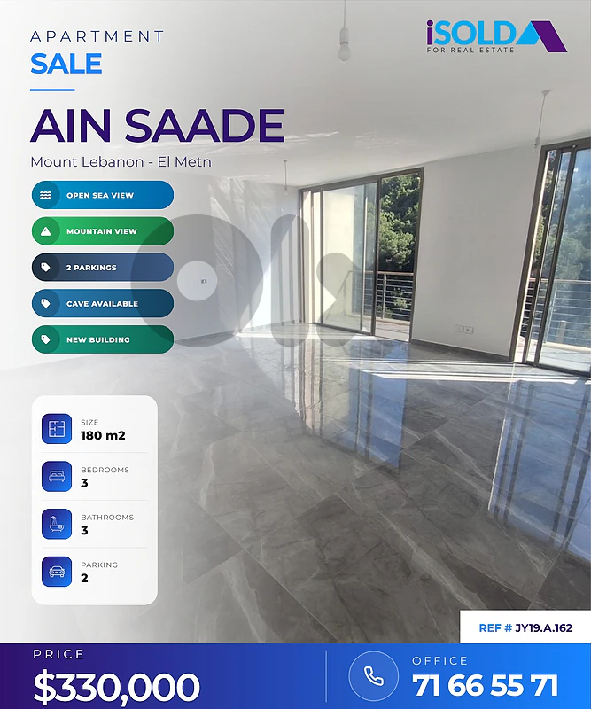 Apartment 4 sale in Ain Saade -  شقة للبيع في عين السعادة