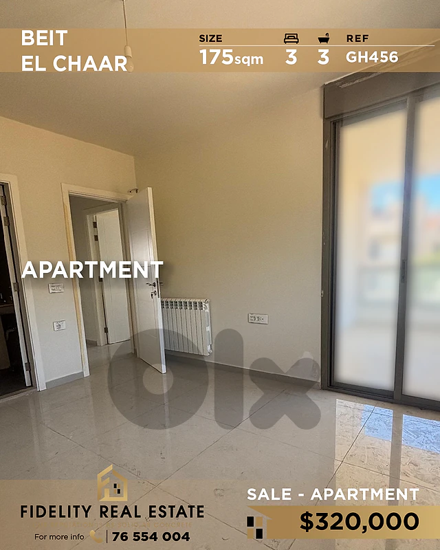 Apartment for sale in Beit El Chaar GH456  شقة للبيع في بيت الشعار