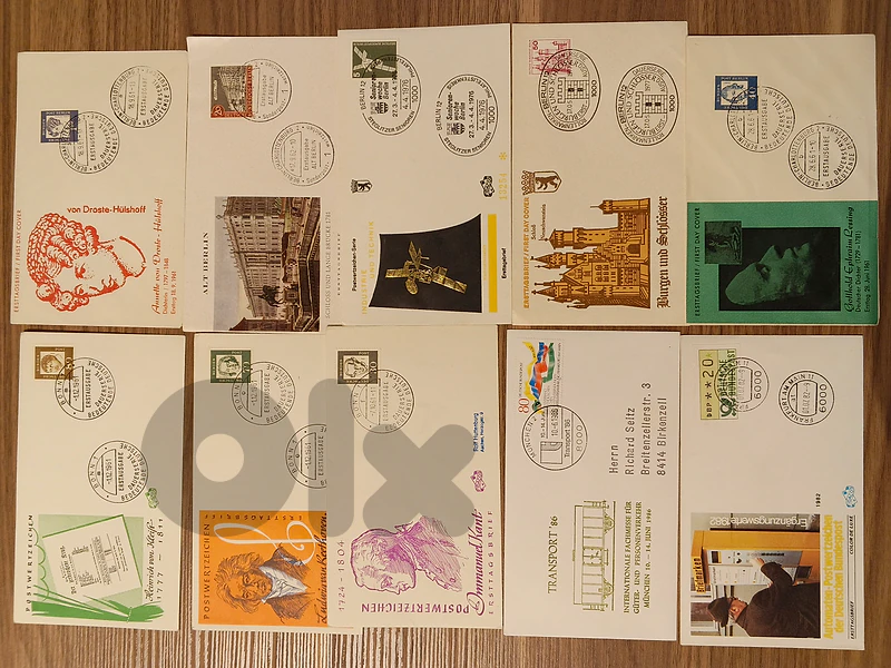 10 FDC's  5 from Berlin ١٠ مغلفات لليوم الأول ٥ من برلين ألمانيا