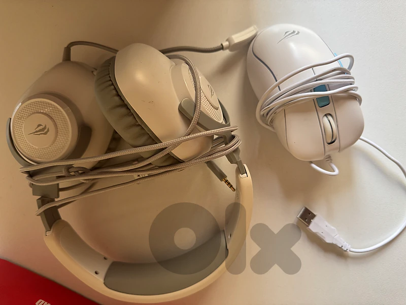 head phones mouse and watch