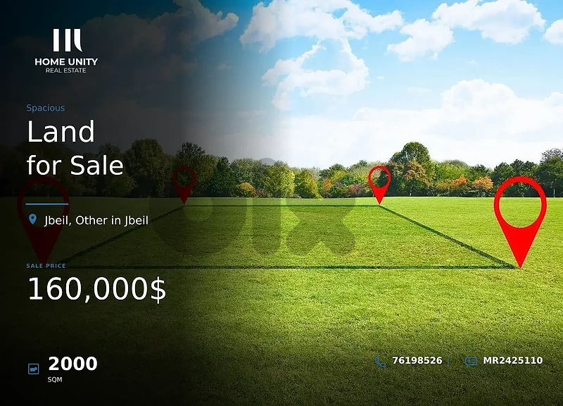 2000 sqm Residential land is for sale in Kfoun, Jbeil , 20/40
