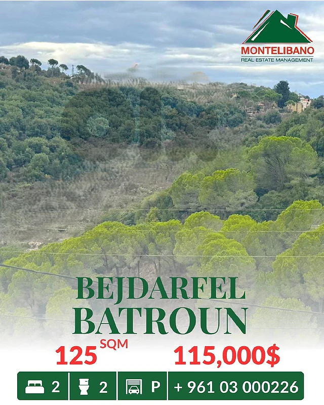 125 sqm Apartment For Sale in Bejdarfel - Batroun بجدرفل with View