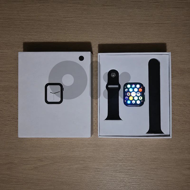 Sleek Black Smart Watch – Perfect Condition with Box & Manual