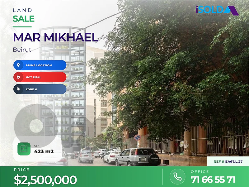 423 m2 land for sale in Mar Mikhael/ Beirut/ Achrafieh / MarMkhayel