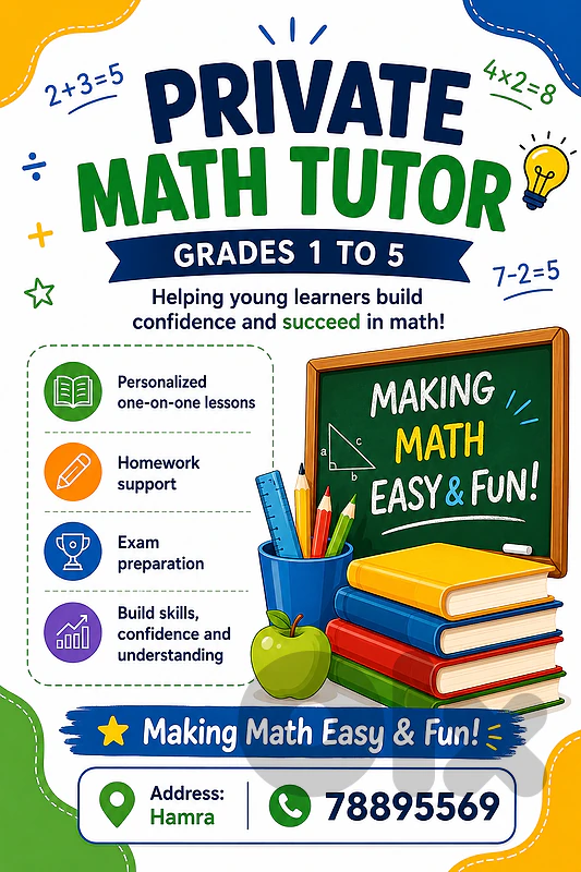 PRIVATE MATH TUTOR (Hamra)