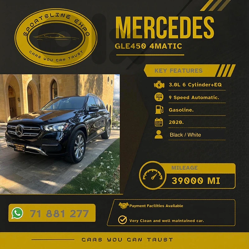 GLE450 2020 39k miles 4matic Clean Carfax (Payment Facility Available)