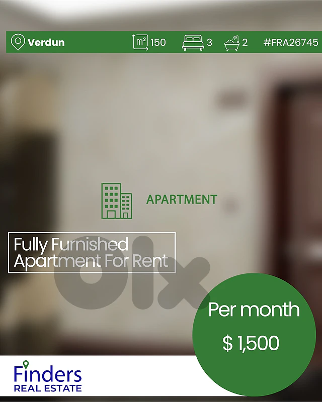 Apartment for rent in Verdun!شقة للإيجار في فردان!