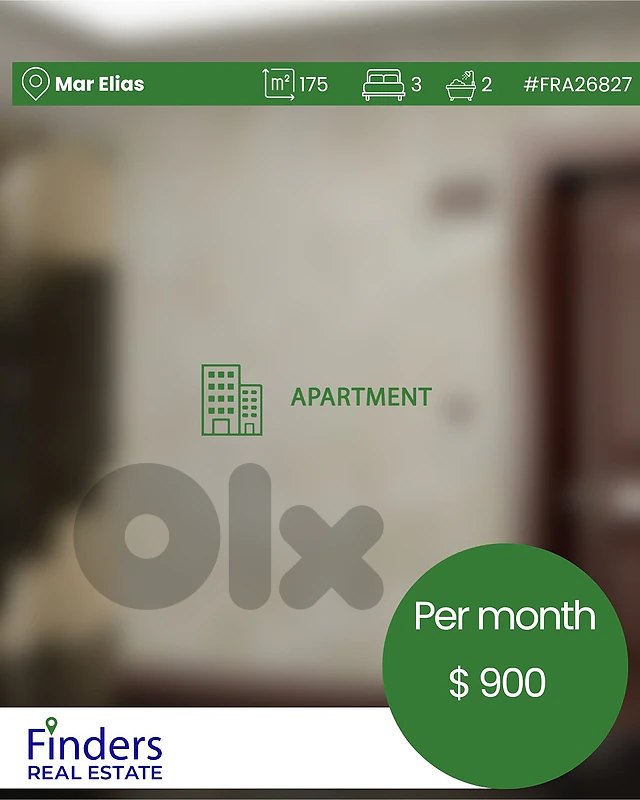 Apartment for rent in Mar Elias! شقة للإيجار في مار إلياس!