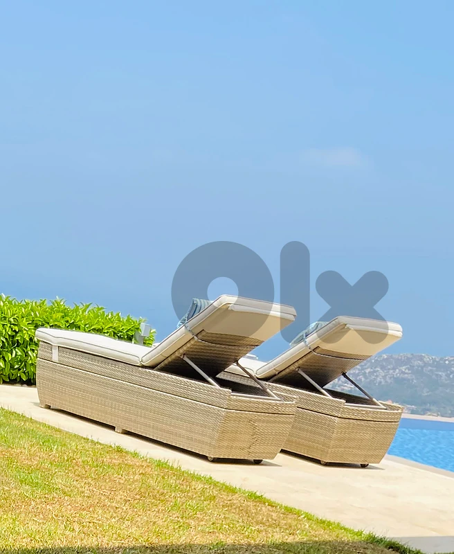 Set of 4 Luxury Rattan Sun Loungers with Storage Set of 4 Luxury Rattan Sun Loungers with Storage