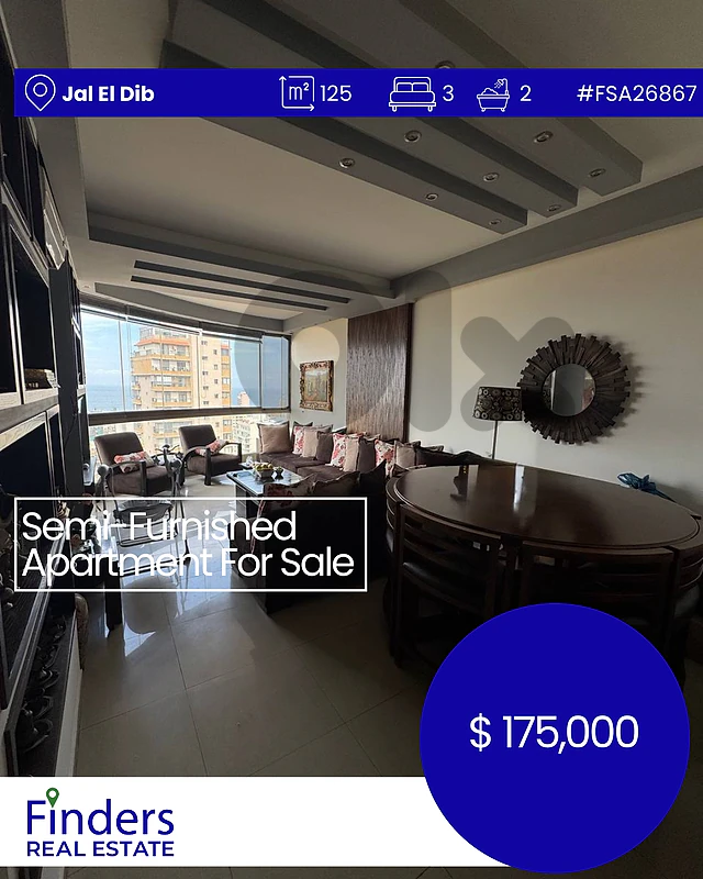 Apartment for sale in Jal El Dib!شقة للبيع في جل الديب!