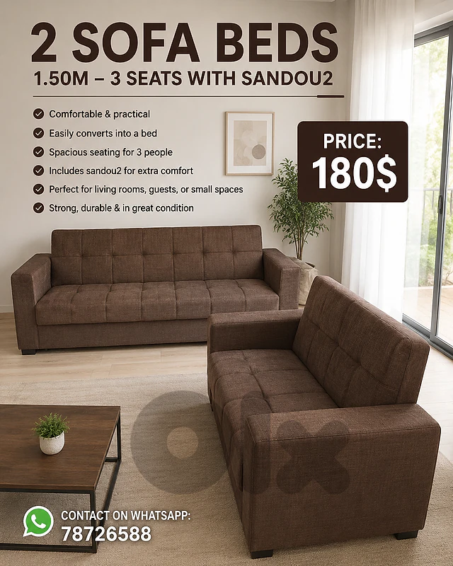 2 sofas beds