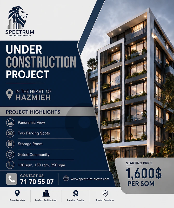 1600$/Sq | UNDER CONSTRUCTION | HAZMIEH PRIME, (HA-439)