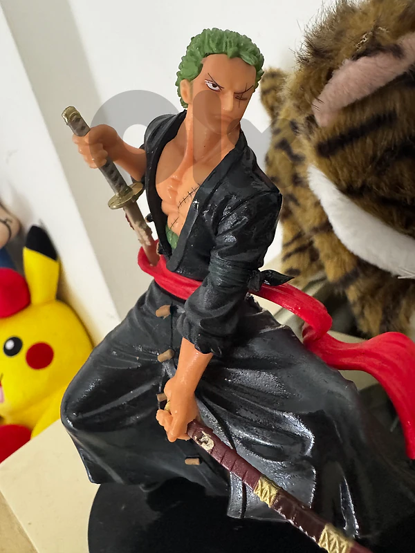 One Piece Roronoa Zoro 2Sword Anime Action Figure Model