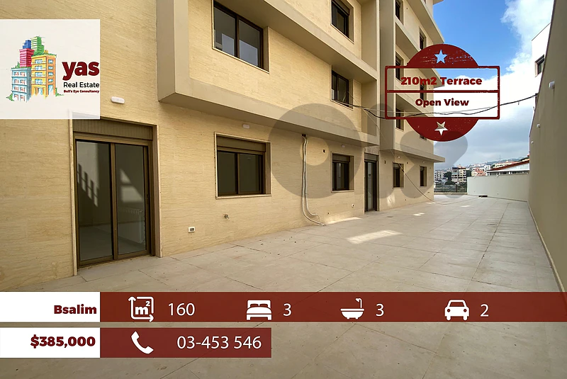 Bsalim 160m2 | 210m2 Terrace | City & Sea View | Prime Location | PED