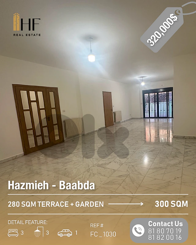 Apartment for Sale in Hazmieh -  شقة للبيع في الحازمية – 300م² + تراس